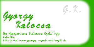 gyorgy kalocsa business card